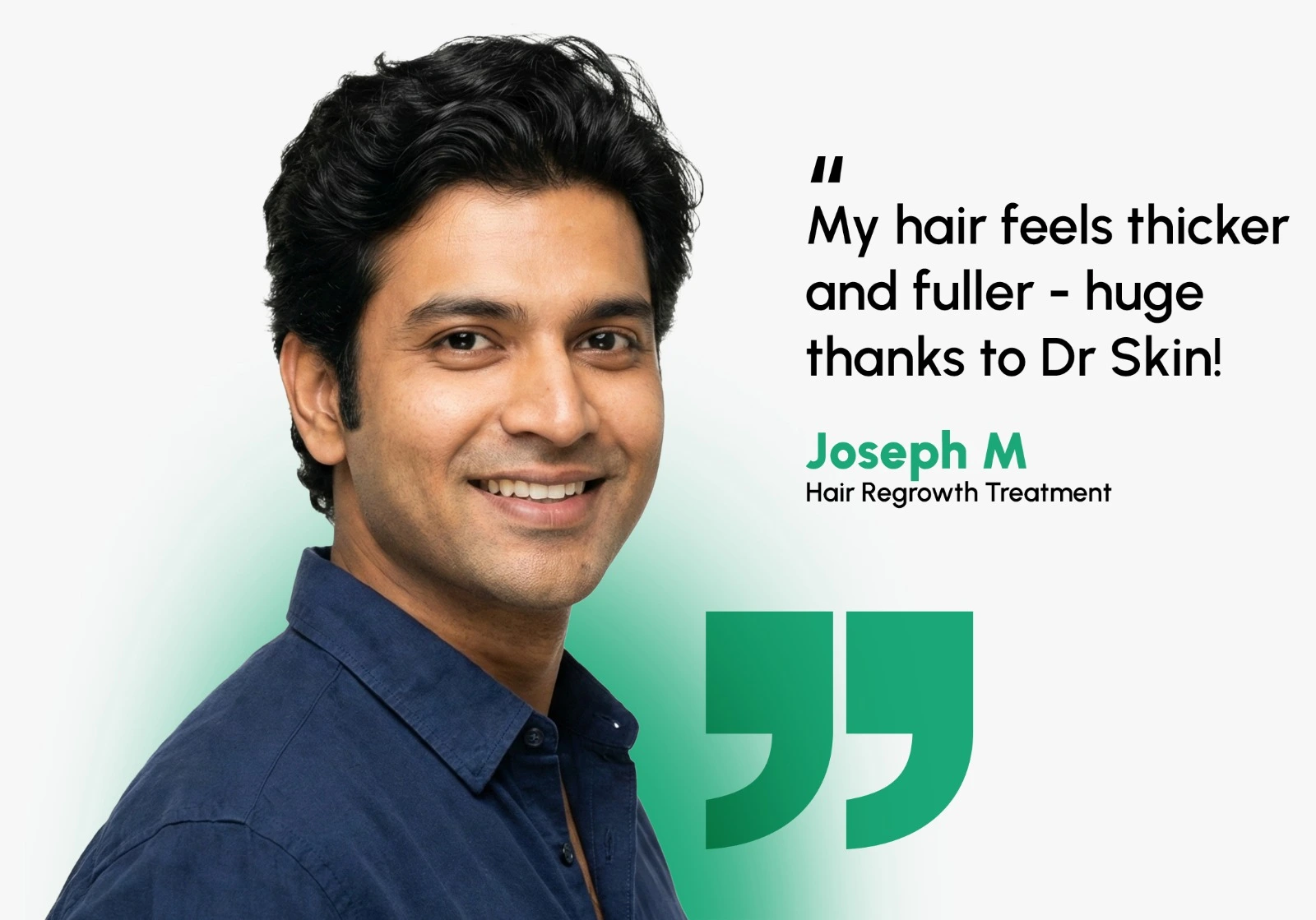 Patient with healthy hair at DrSkin Clinic